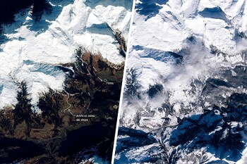 Из-за аномального тепла в Европе в Альпах растаял снег 