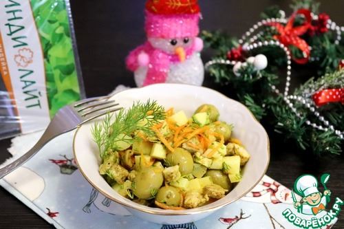 Картофельный салат с индейкой и оливками