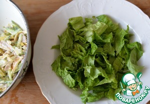 Салат из индейки с яичными блинчиками